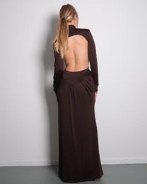 Stretchy Side Cutout Open Back Detail Dress Brown – SEISHIKI STUDIO