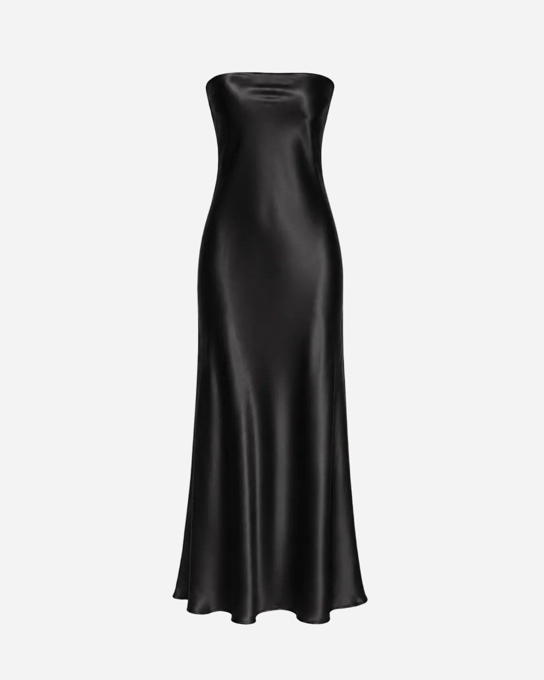 strapless silky dress black | SEISHIKI STUDIO