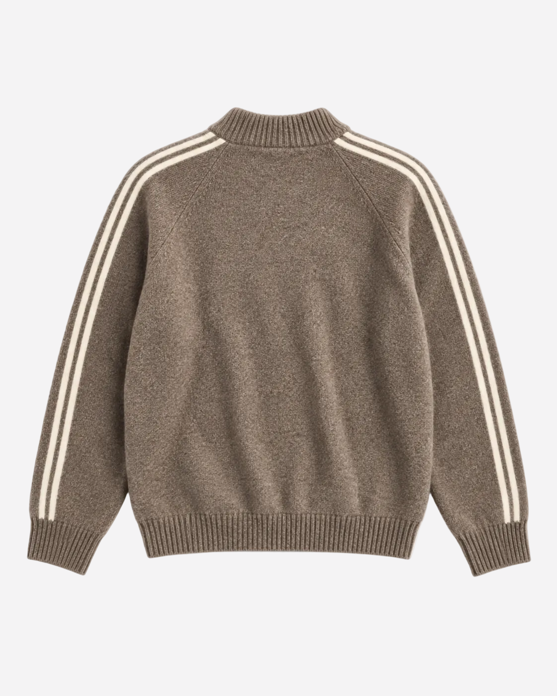 Retro Striped Knit Zip-Up Taupe – SEISHIKI STUDIO