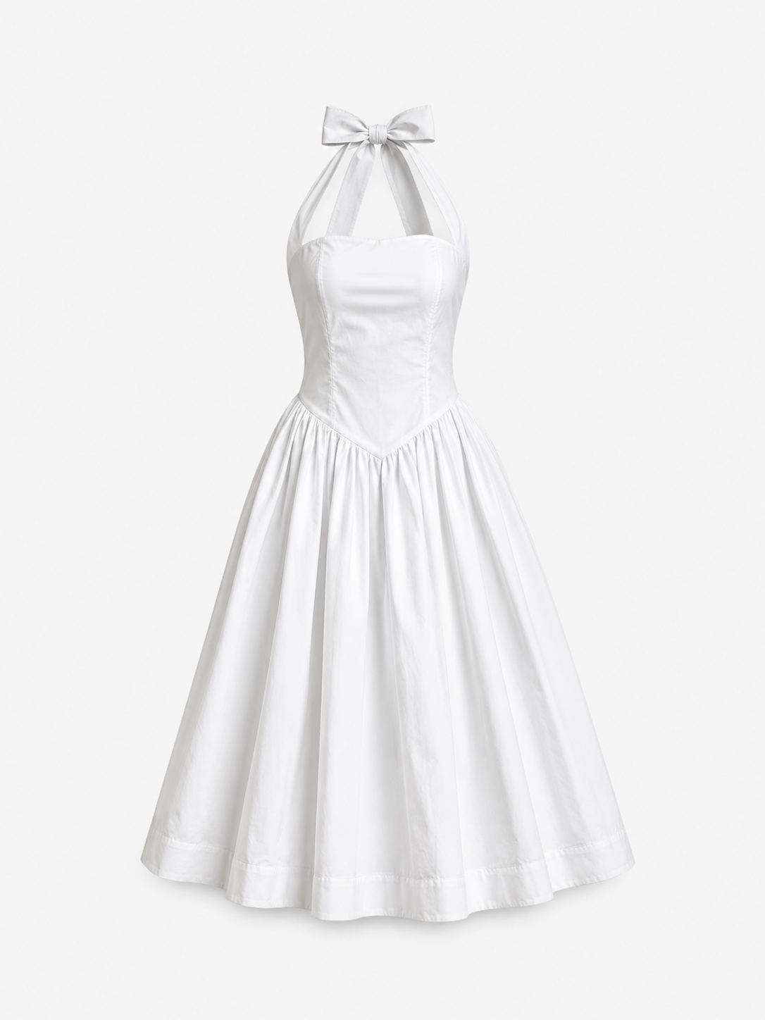 Halter neck bow dress white | SEISHIKI STUDIO