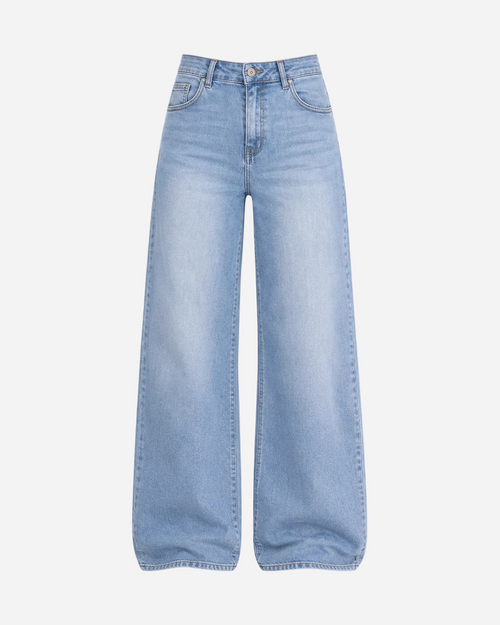 Tall – Inseam 83cm – High Waist Light Wash Wide Leg Jeans – Curvy Fit