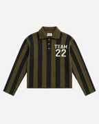 Striped Polo Sweater Green | SEISHIKI STUDIO