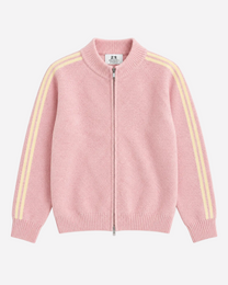 Retro Striped Knit Zip-Up Pink – SEISHIKI STUDIO