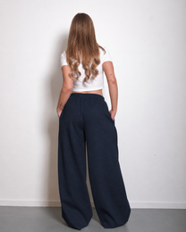 ULTRA STRETCH SEISHIKI STUDIO Relaxed Barrel Sweatpants NAVY | SEISHIKI STUDIO