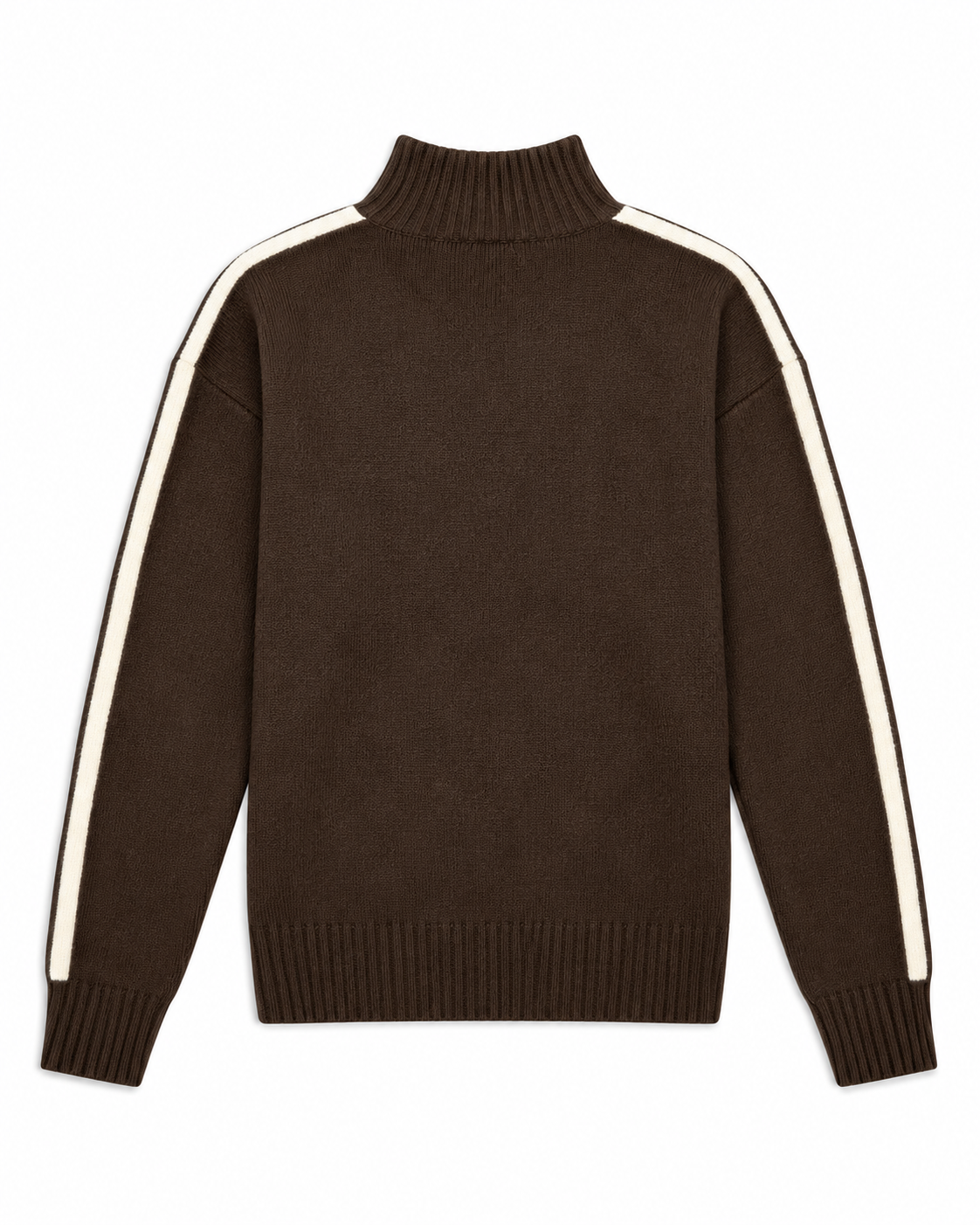 FROG CLOSURE STRIPE KNITTED TRACK JACKET BROWN | SEISHIKI STUDIO