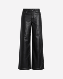 STRETCHY Faux Leather Wide Leg Jeans - INSEAM 80CM | SEISHIKI STUDIO