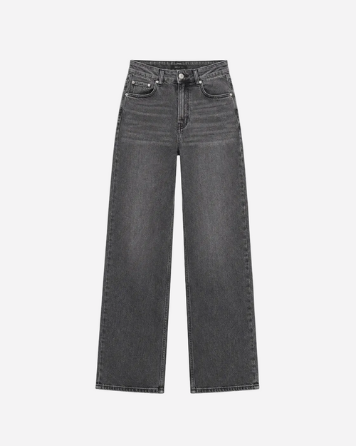 Inseam 80cm – Super Stretchy Dark Grey Wide Leg Jeans – Curvy Fit
