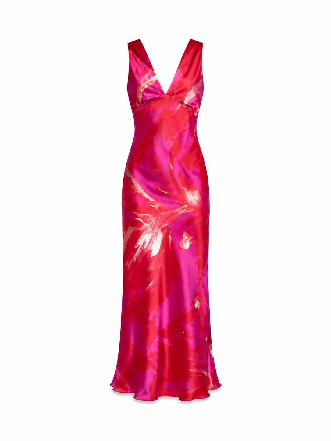 Twist Back Satin Maxi Dress Orange and Pink | SEISHIKI STUDIO