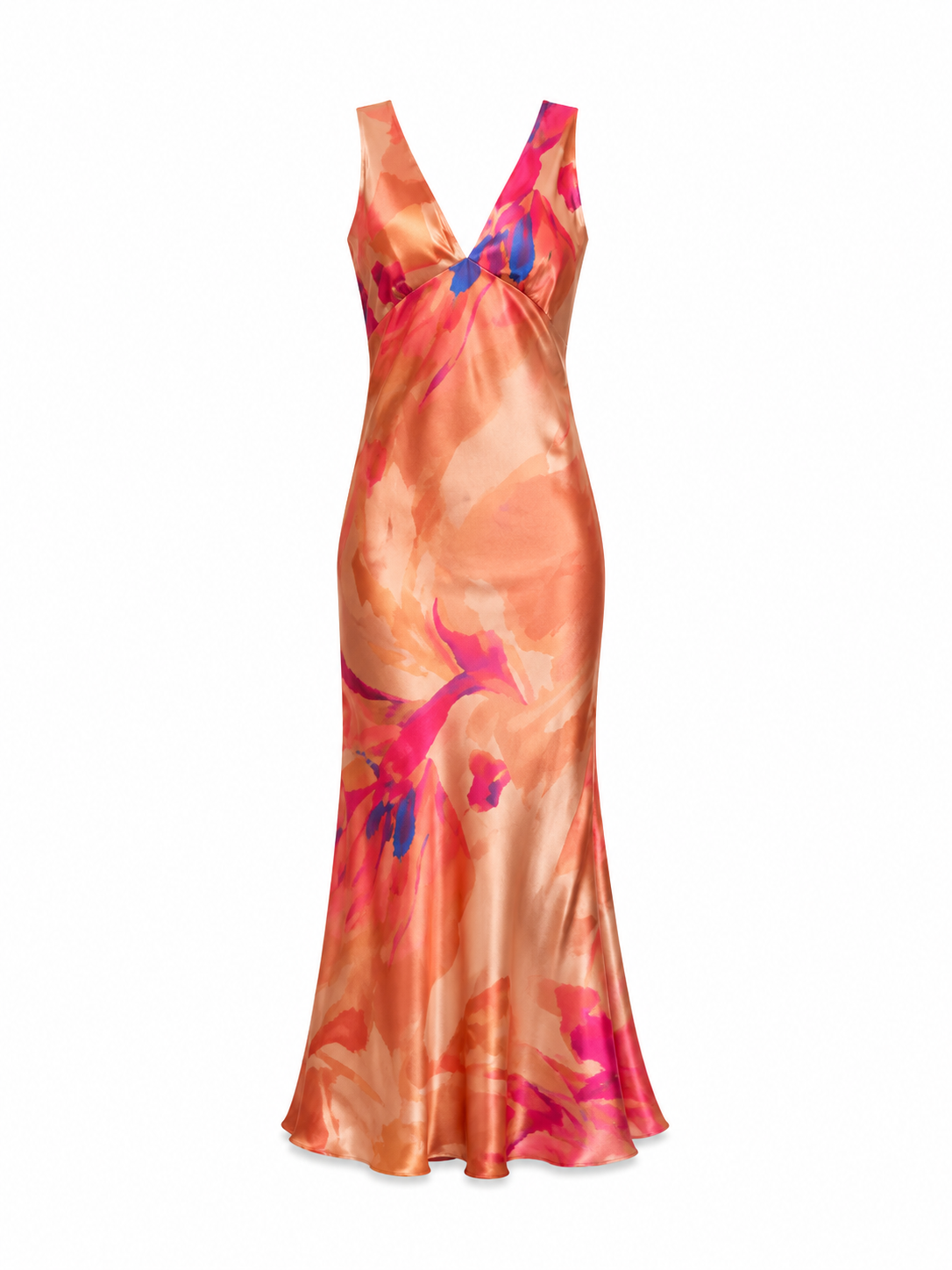 Twist Back Satin Maxi Dress Pastel Orange | SEISHIKI STUDIO