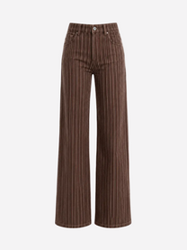 STRETCHY brown striped pants - INSEAM 78CM | SEISHIKI STUDIO