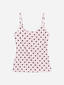 polkadot stretchy tanktop pink | SEISHIKI STUDIO