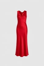 Elegant Silky OPEN BACK Special Occasion Dress RED | SEISHIKI STUDIO