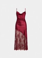 ASYMMETRIC DRAPED LACE DRESS RED | SEISHIKI STUDIO