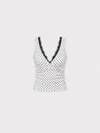 stretchy polkadot top with thick straps | SEISHIKI STUDIO