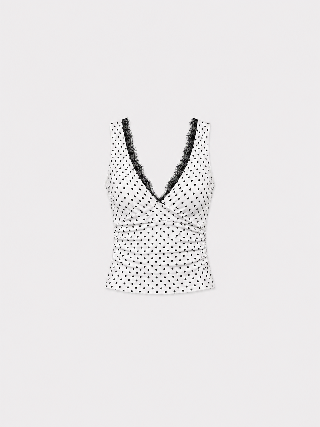 stretchy polkadot top with thick straps | SEISHIKI STUDIO