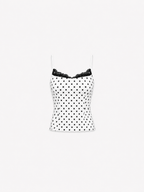stretchy polkadot top with thin straps | SEISHIKI STUDIO