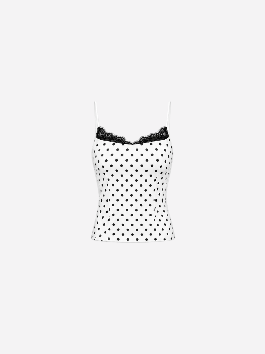 stretchy polkadot top with thin straps | SEISHIKI STUDIO