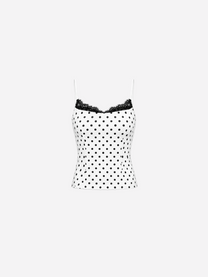 stretchy polkadot top with thin straps | SEISHIKI STUDIO