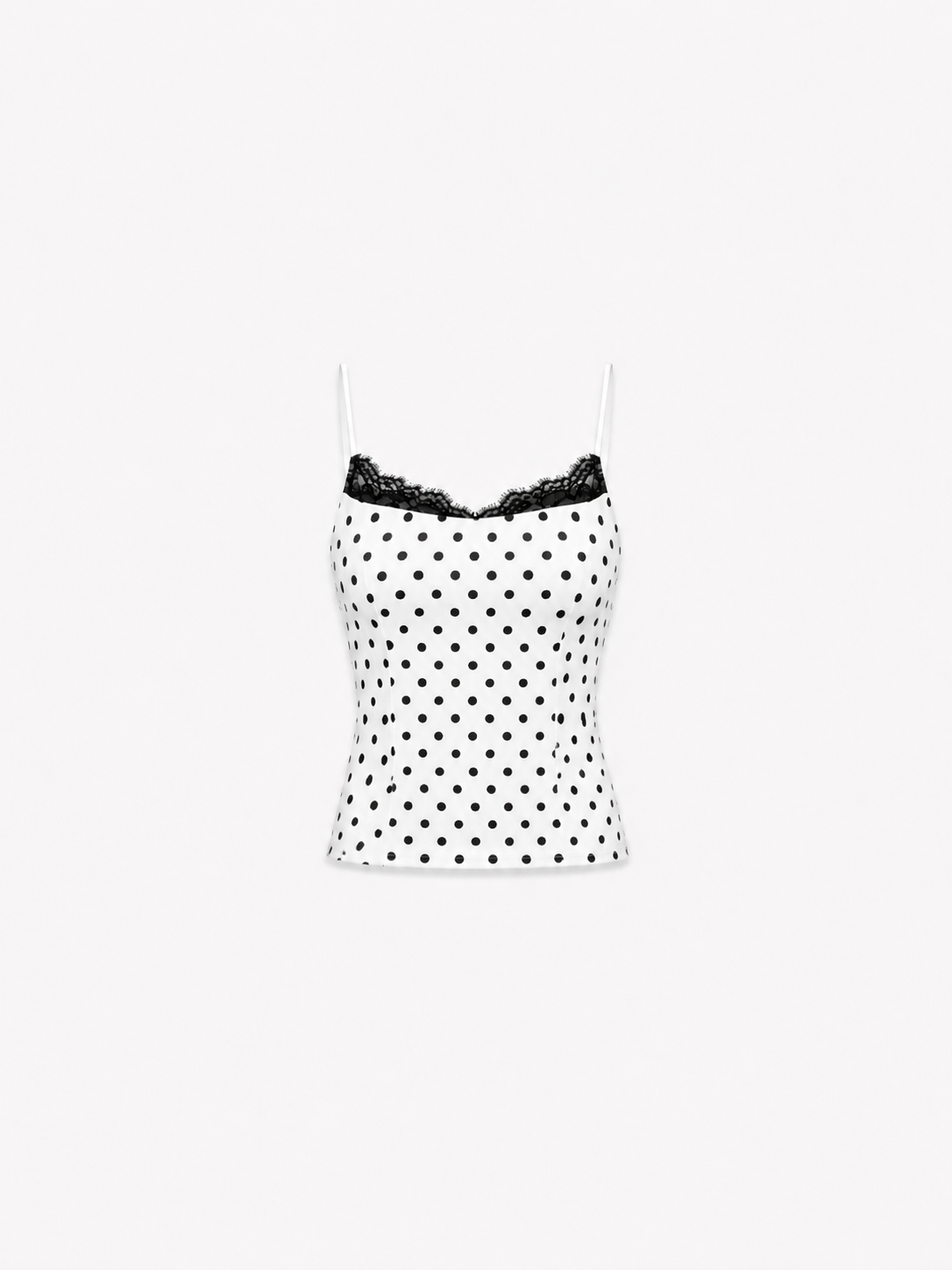 stretchy polkadot top with thin straps | SEISHIKI STUDIO