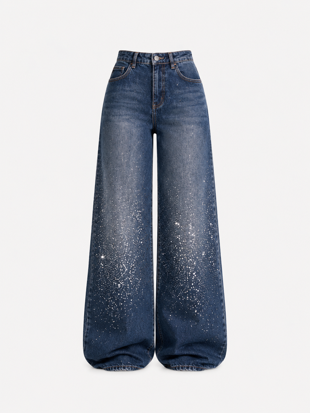 NON STRETCH Dark ACID WASH BARREL SPARKLE JEANS - INSEAM 82CM | SEISHIKI STUDIO