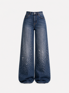 NON STRETCH Dark ACID WASH BARREL SPARKLE JEANS - INSEAM 82CM | SEISHIKI STUDIO