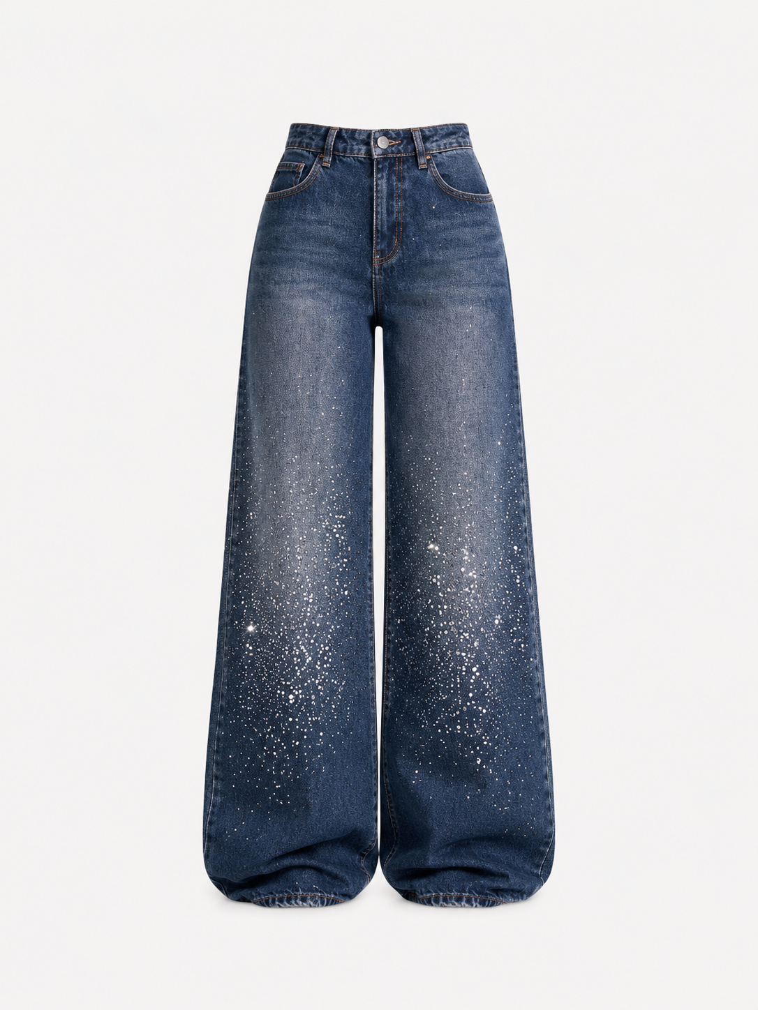 NON STRETCH Dark ACID WASH BARREL SPARKLE JEANS - INSEAM 82CM | SEISHIKI STUDIO