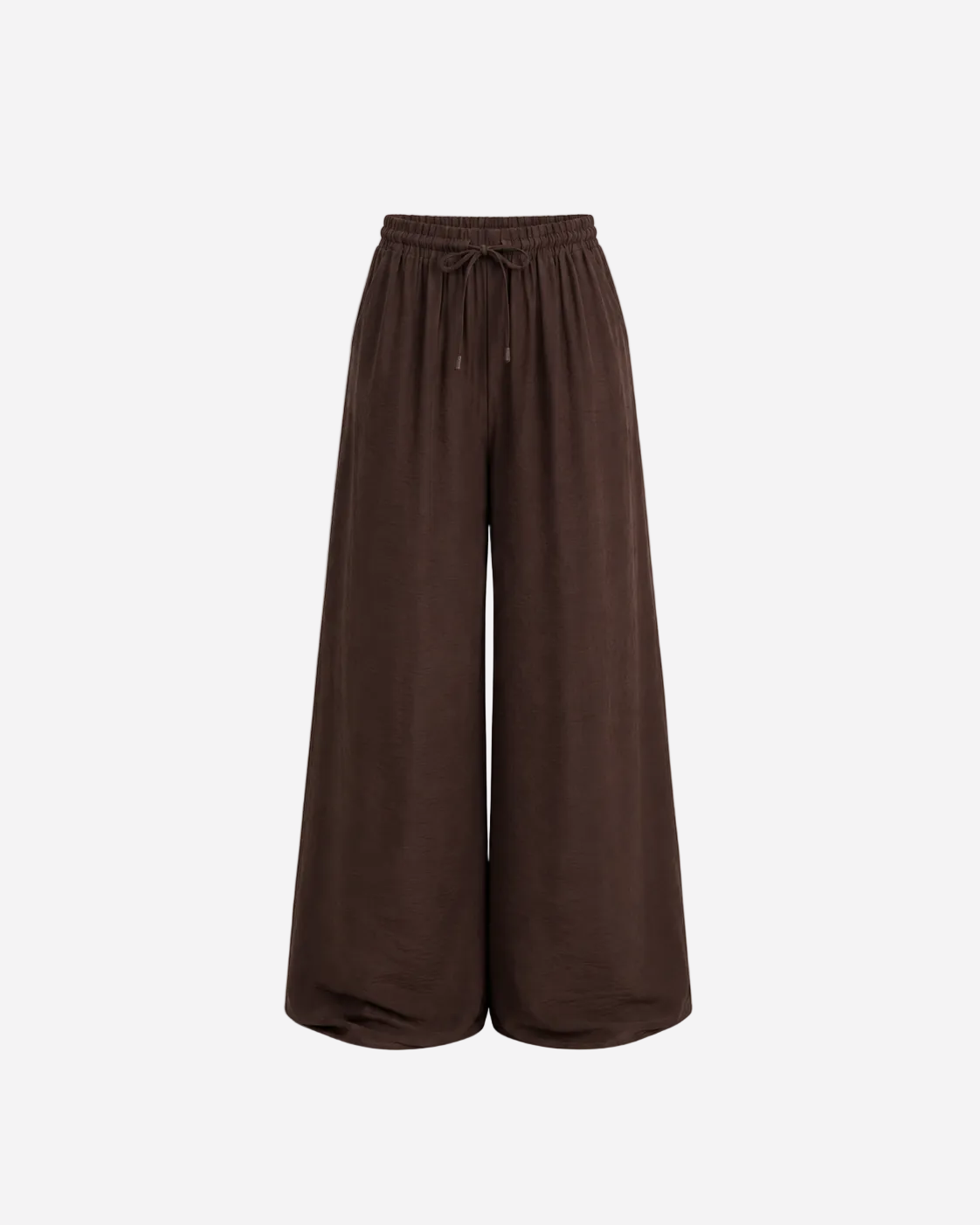 Flowy Drawstring Wide Leg Trousers Brown | SEISHIKI STUDIO