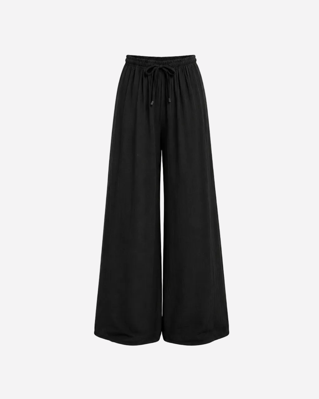 Flowy Drawstring Wide Leg Trousers Black | SEISHIKI STUDIO