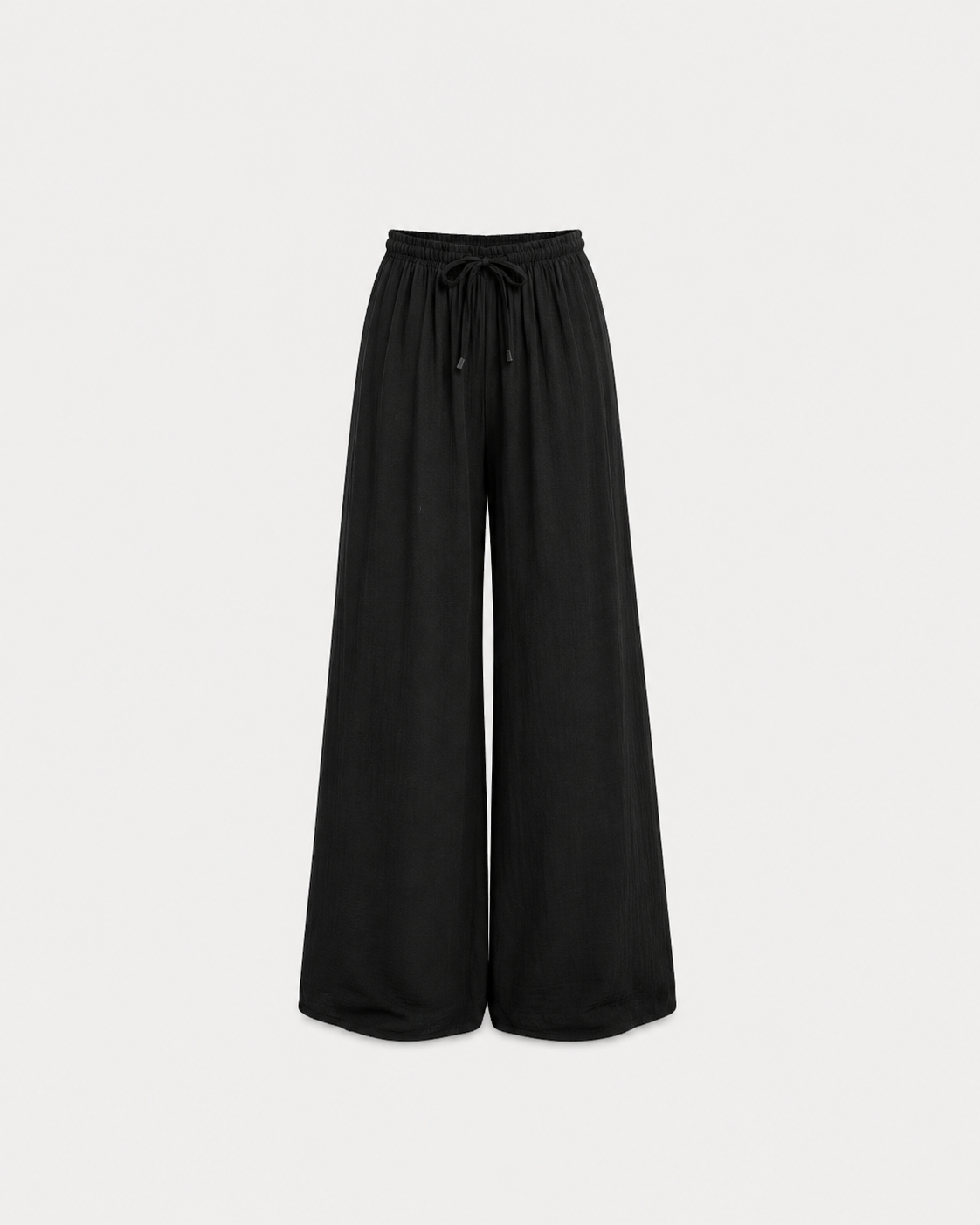 Flowy Drawstring Wide Leg Trousers Black | SEISHIKI STUDIO