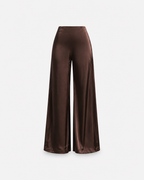 Satin straight leg pants brown | SEISHIKI STUDIO