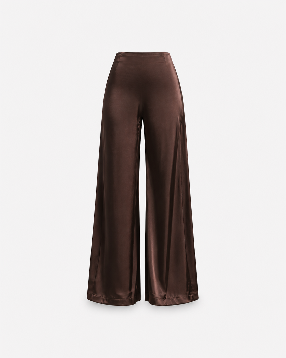 Satin straight leg pants brown | SEISHIKI STUDIO