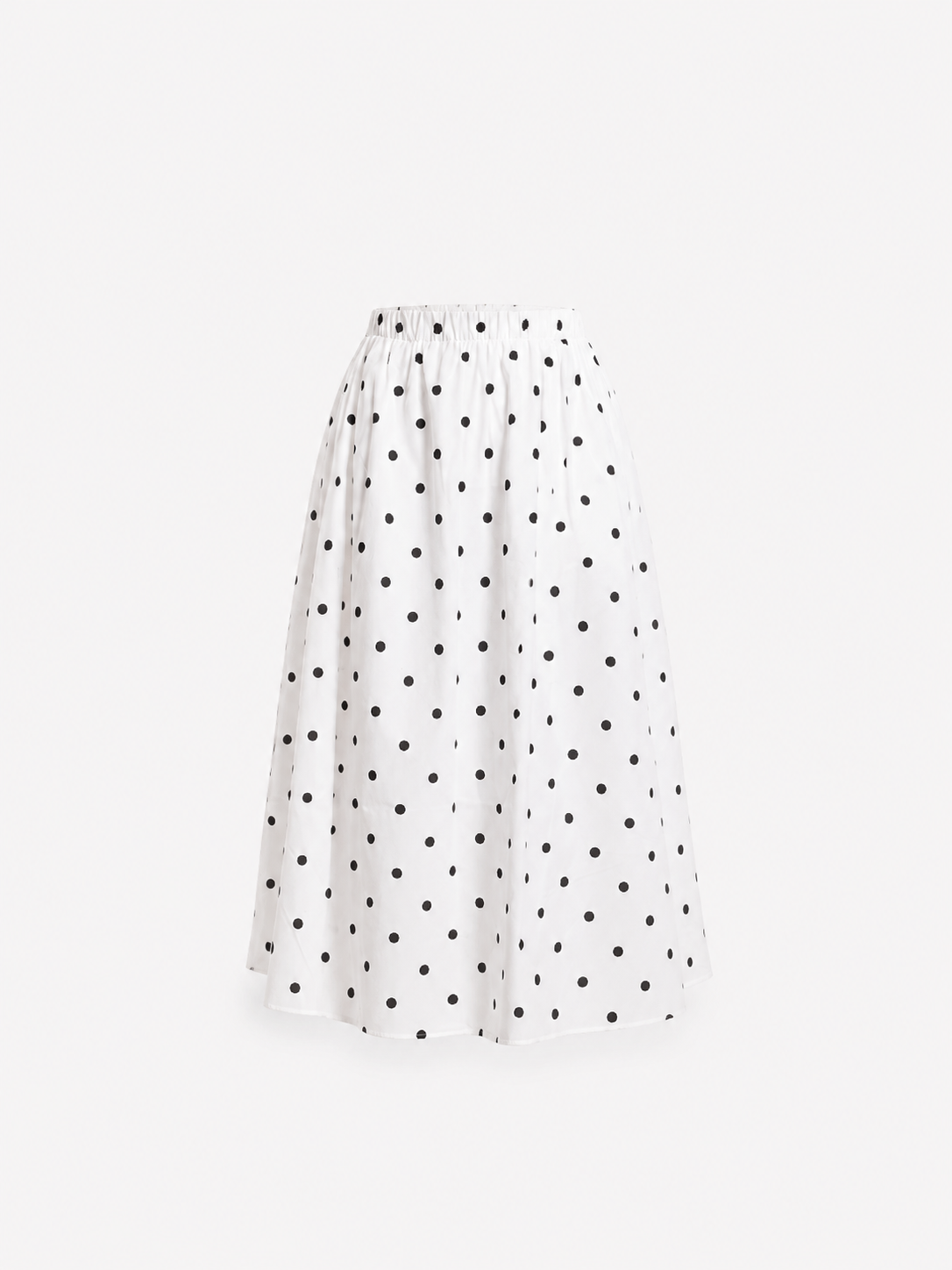 SEISHIKI STUDIO maxi length white polkadot skirt with stretch