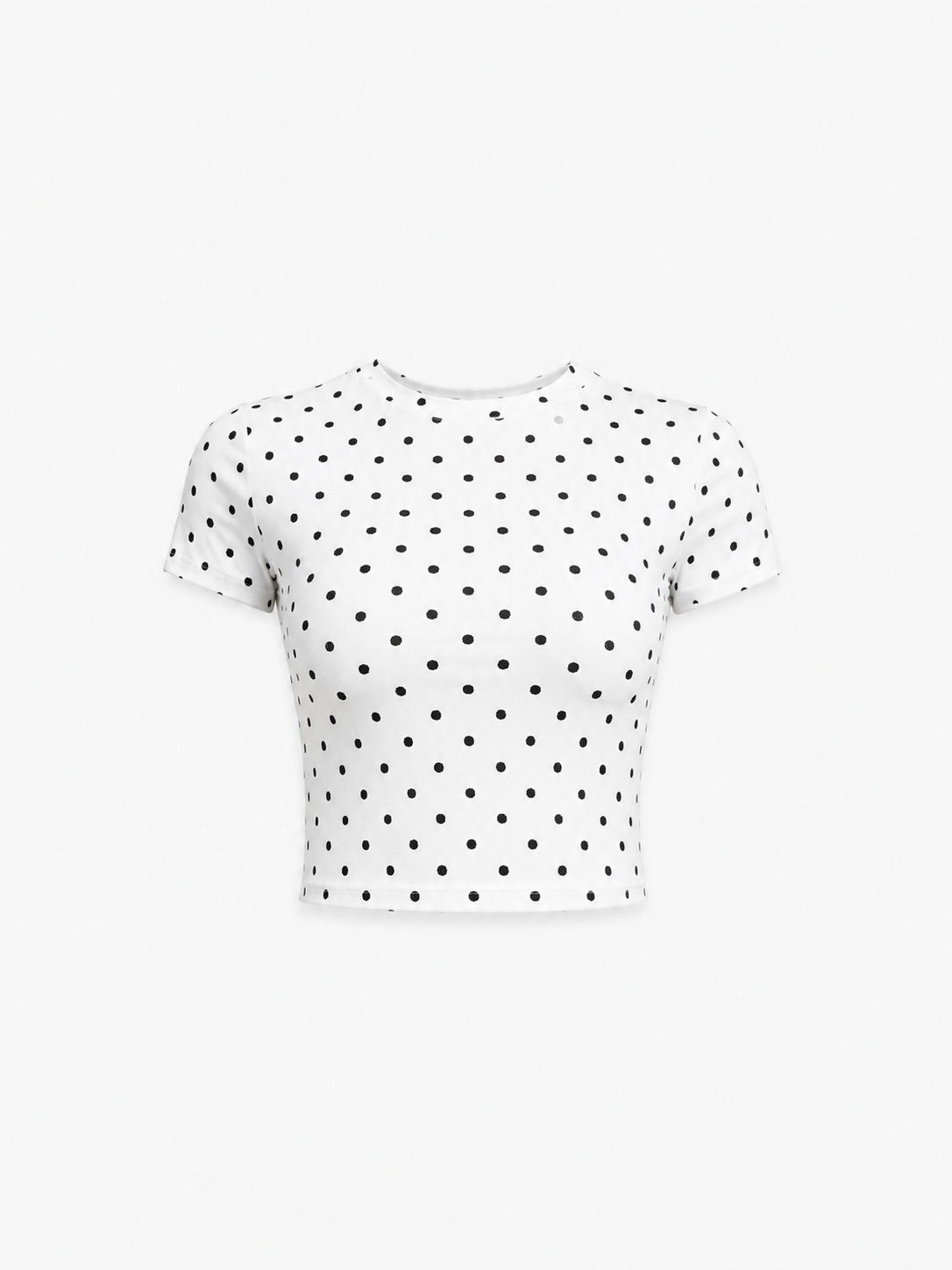 SEISHIKI STUDIO polkadot stretchy shortsleeve top white