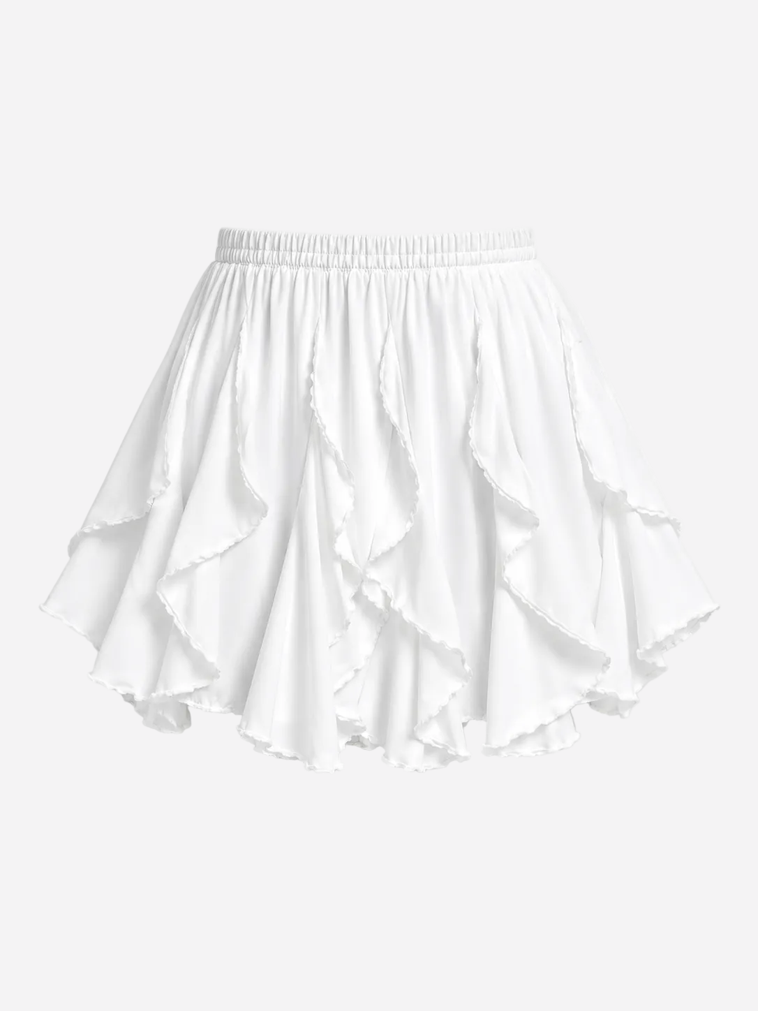 STRETCHY RUFFLE Skirt WHITE | SEISHIKI STUDIO