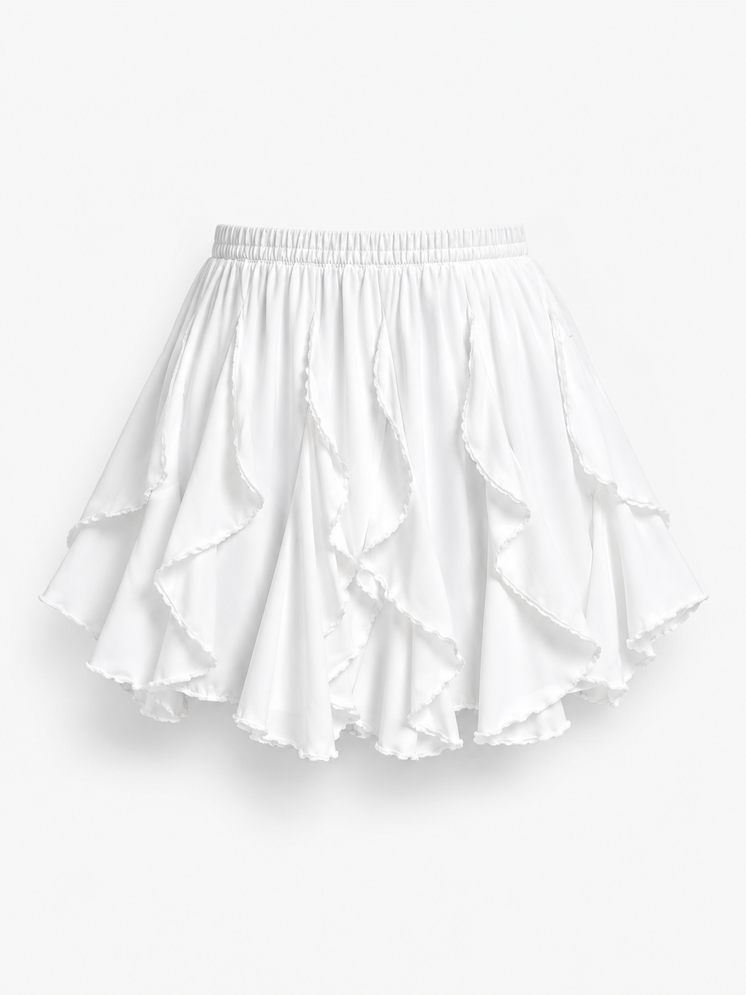 STRETCHY RUFFLE Skirt WHITE | SEISHIKI STUDIO