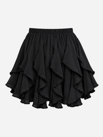 Stretchy Ruffle Skirt Black – SEISHIKI STUDIO
