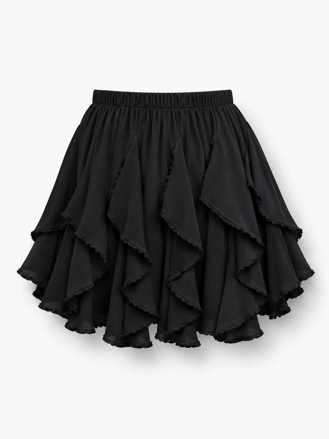STRETCHY RUFFLE Skirt BLACK | SEISHIKI STUDIO