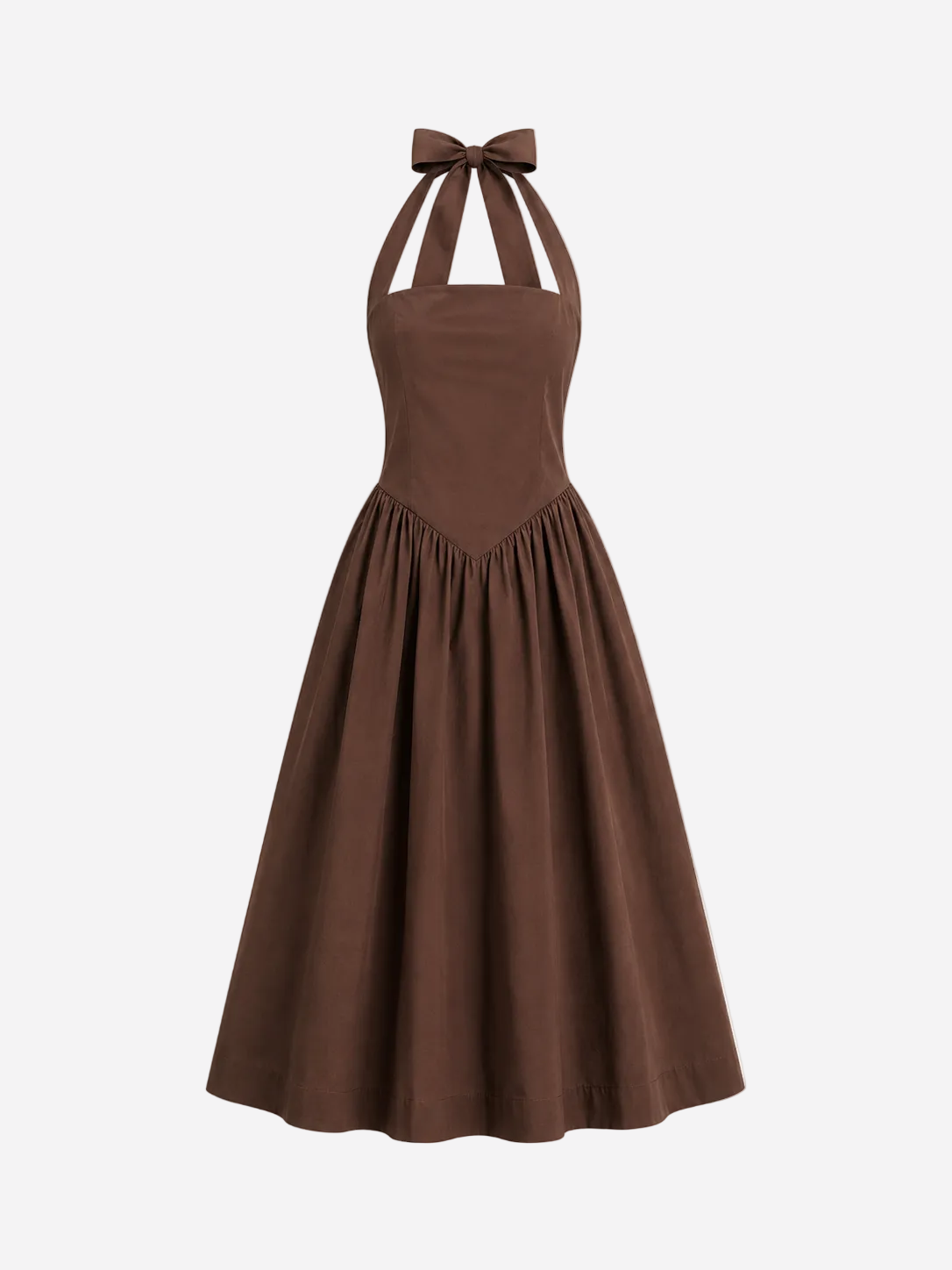 Halter neck bow dress brown | SEISHIKI STUDIO