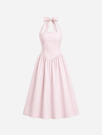 Halter neck bow dress rose | SEISHIKI STUDIO