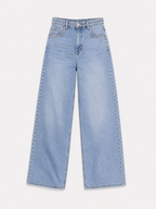 SIDE EMBELLISHED LIGHT WASH WIDE LEG JEANS - INSEAM 82CM - NON STRETCH | SEISHIKI STUDIO