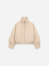 SEISHIKI STUDIO cropped high neck oversized windbreaker jacket beige