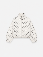 polkadot high neck windbreaker jacket white | SEISHIKI STUDIO
