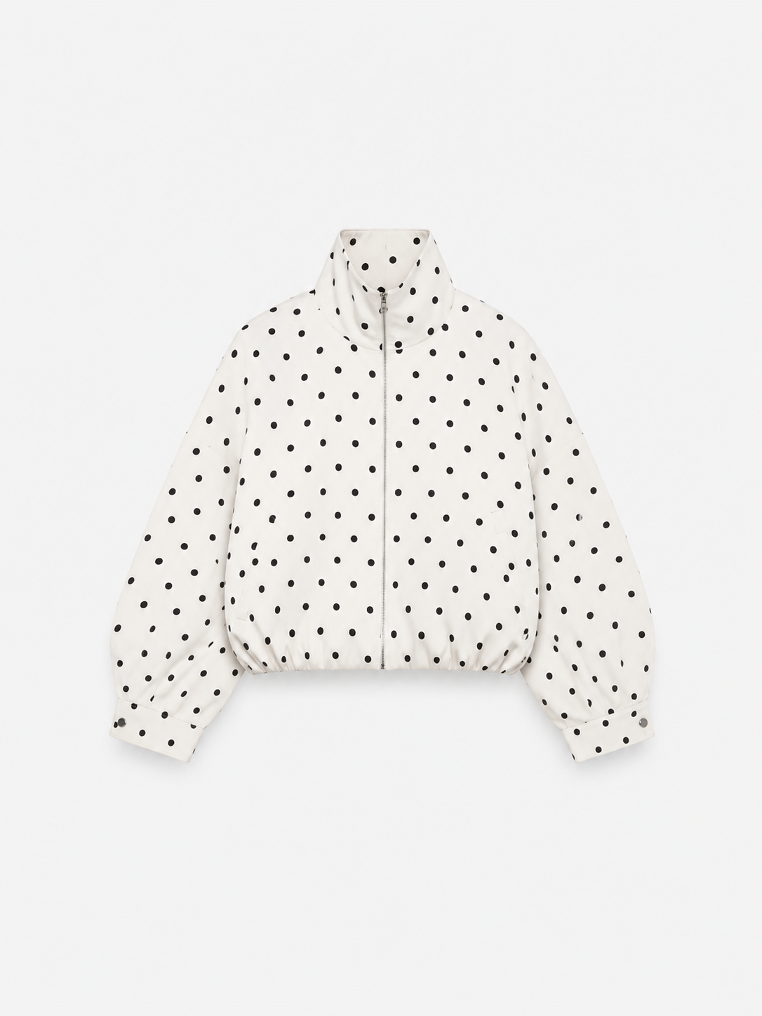 polkadot high neck windbreaker jacket white | SEISHIKI STUDIO