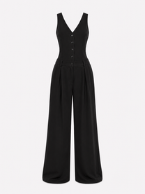 SOTO STRETCHY WAIST Jumpsuit BLACK | SEISHIKI STUDIO