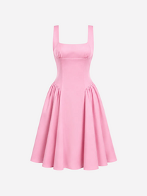 SEISHIKI STUDIO Open Back Bow Dress Pink