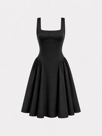SEISHIKI STUDIO Open Back Bow Dress Black