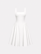 SEISHIKI STUDIO Open Back Bow Dress White