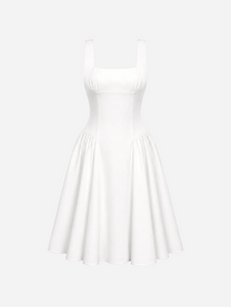 SEISHIKI STUDIO Open Back Bow Dress White