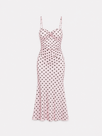polkadot sculpt maxi dress pink | SEISHIKI STUDIO