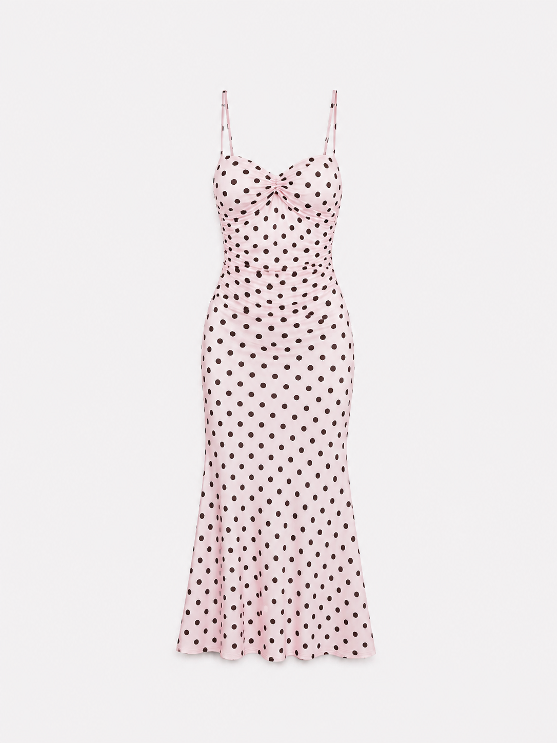 polkadot sculpt maxi dress pink | SEISHIKI STUDIO